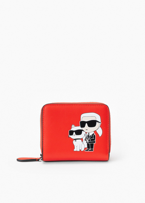 KARL LAGERFELD K/IKONIK 2.0 LEATHER SM ZIPWLT 