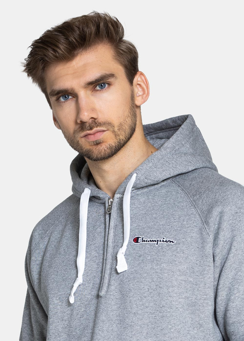 Champion Organic Cotton Blend Half Zip-Up Script Logo Hoodie (216483-EM525)