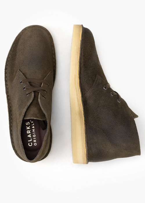 Clarks Desert Coal Olive Suede