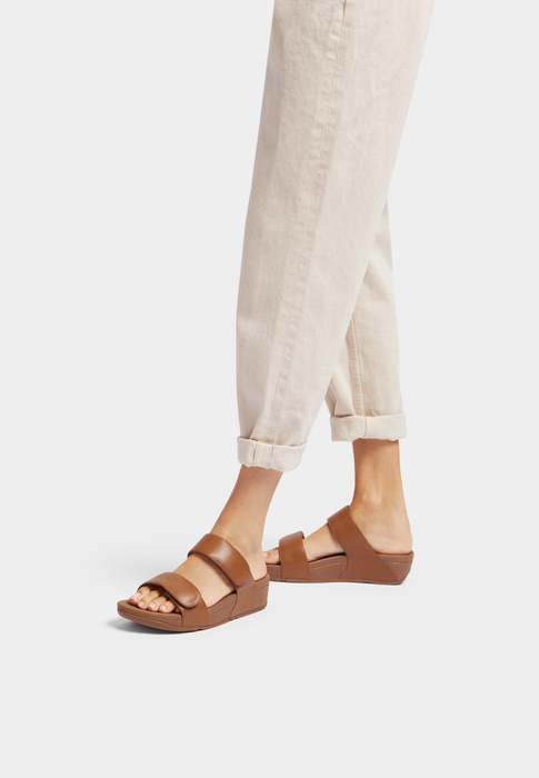 FITFLOP LULU ADJUSTABLE LEATHER SLIDES