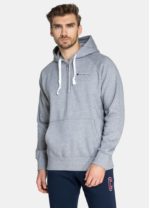 Champion Organic Cotton Blend Half Zip-Up Script Logo Hoodie (216483-EM525)