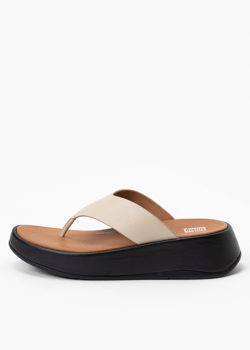 FITFLOP F-MODE LEATHER FLATFORM TOE-POST SANDALS