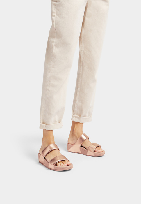 FITFLOP LULU ADJUSTABLE LEATHER SLIDES