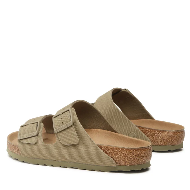 BIRKENSTOCK ARIZONA TEX CANVAS FADED KHAKI VEG