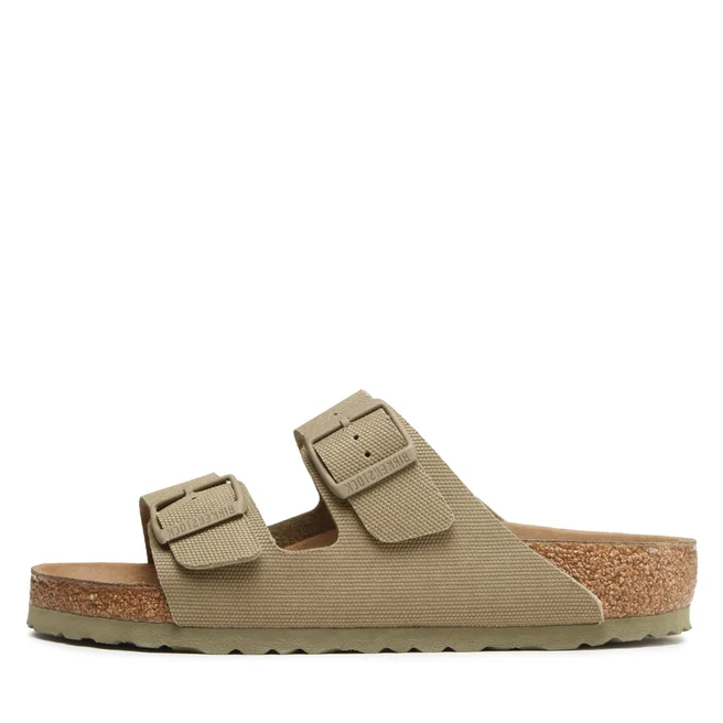 BIRKENSTOCK ARIZONA TEX CANVAS FADED KHAKI VEG