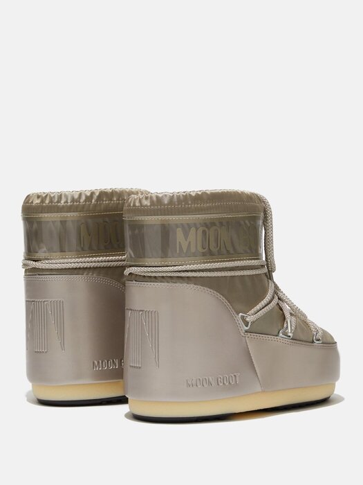 Moon Boot ICON LOW GLANCE PLATINUM SATIN BOOTS